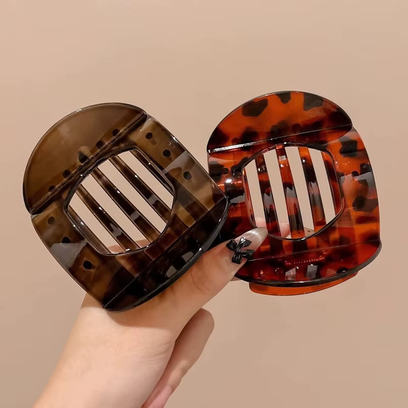 New Korean Acetic Acid Hair Clip Hair Accessories Women'S Spoon Clip Spring Clip Leopard Hair Clip Top Clip Simple Headpiece