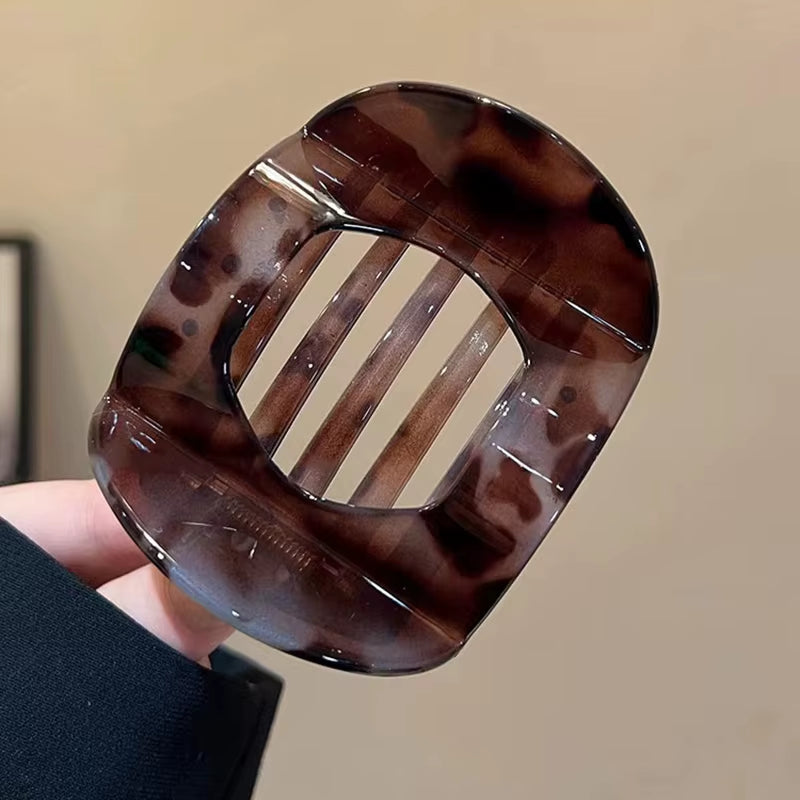 New Korean Acetic Acid Hair Clip Hair Accessories Women'S Spoon Clip Spring Clip Leopard Hair Clip Top Clip Simple Headpiece